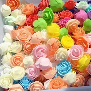 Multicolor Rose Artificial Flower (3 cm, Pack of 100, Single Flower)